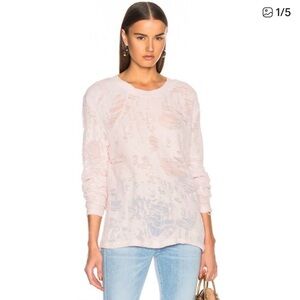 Iro Anile Sand Pink Distressed Sweater, Size S